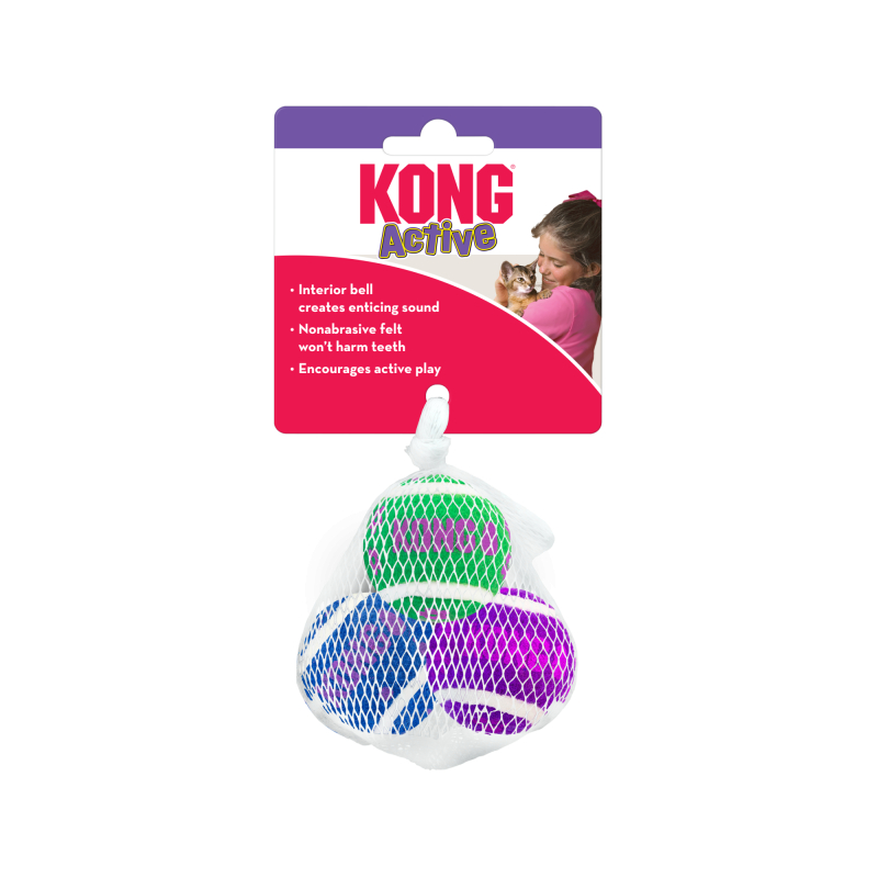 Kong Cat Tennis Balls Bells Stk