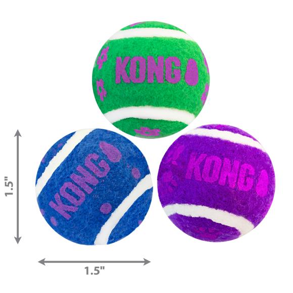 KONG Cat Tennis Balls w/Bells (3 stk)