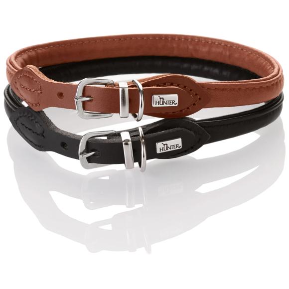 HUNTER Round & Soft Canadian UP Halsbånd, cognac