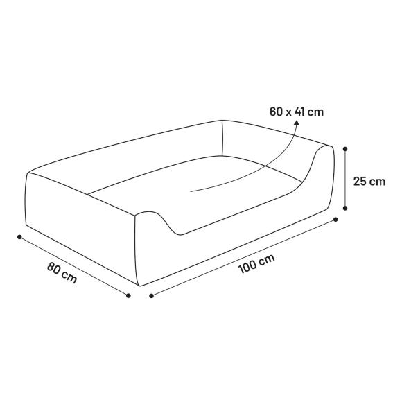 Panama hundeseng med aftageligt stof 100 × 80 cm