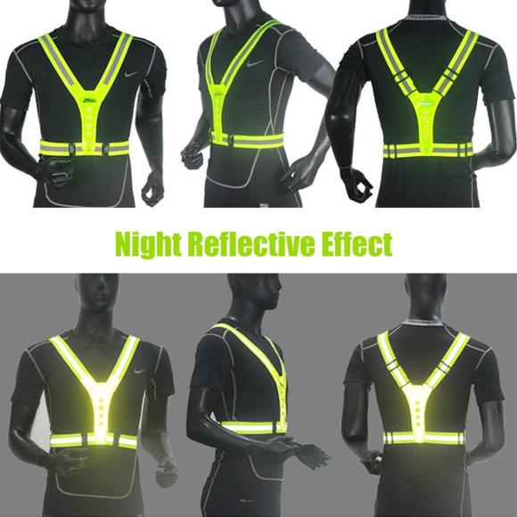 Refleksvest med hvidt/rødt LED lys