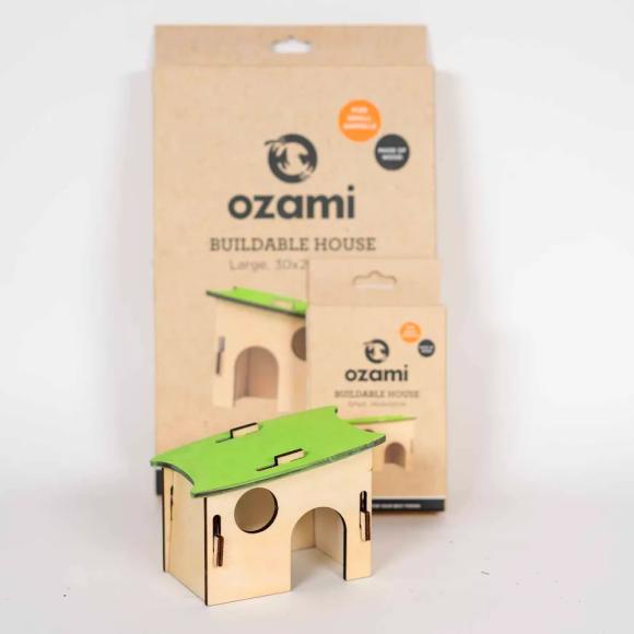 Byg-selv træhus til mus, hamster eller ørkenrotter - 14x9x10cm Byg-selv træhus til mus, hamster eller ørkenrotter - 14x9x10cm