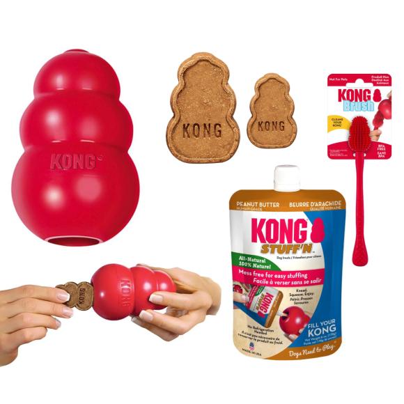 KONG Classic Samlepakke med fyld og børste
