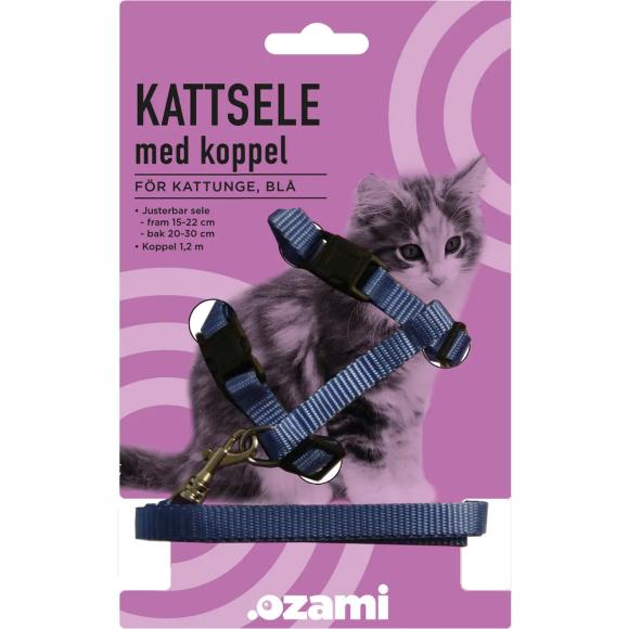 Kattesele med line til killing – Rød eller blå