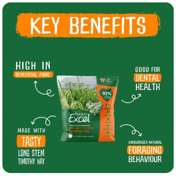 Burgess Long Stem Feeding Hay, 1kg