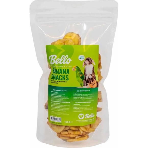 Bananchips til kanin, marsvin, hamster & fugle – 150 g