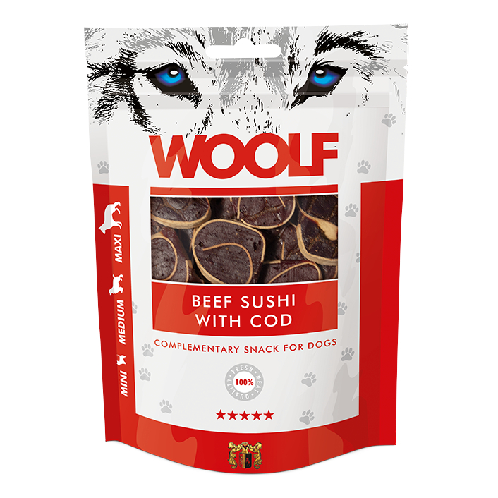 WOOLF Beef Sushi with Cod - 100 g billede