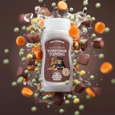 Tørfoder topping med okse til hund