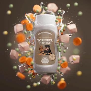 Tørfoder topping med kylling til hund