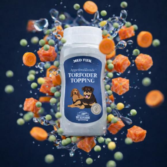 Tørfoder topping med fisk (laks) til hund