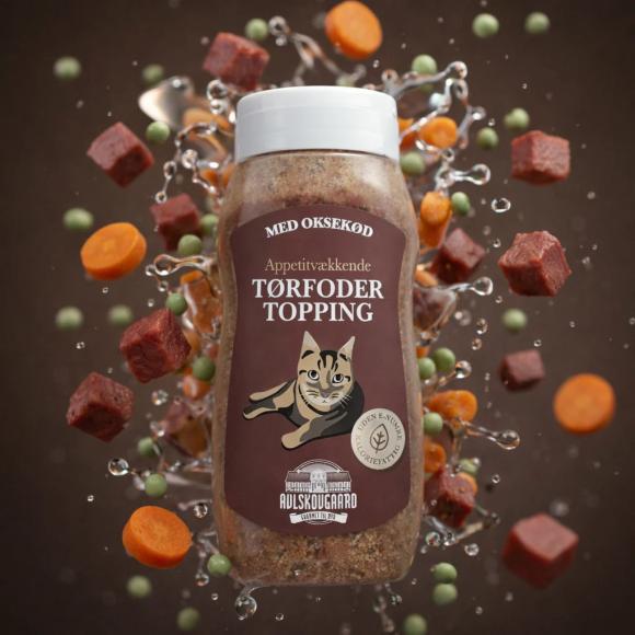 Tørfoder topping med okse til kat