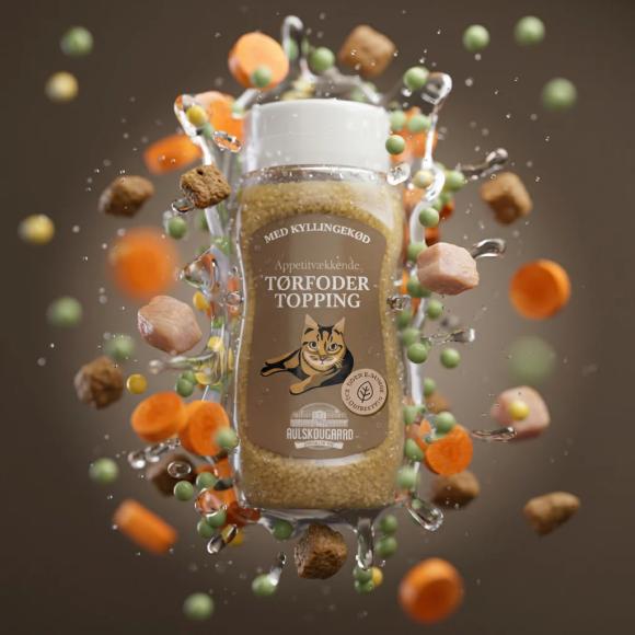 Tørfoder topping med kylling til kat