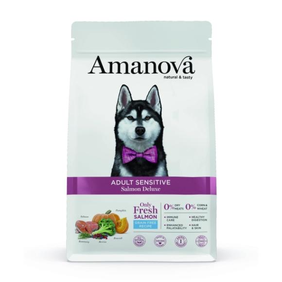 Amanova Laks Sensitive - Kornfrit hundefoder - 10 kg