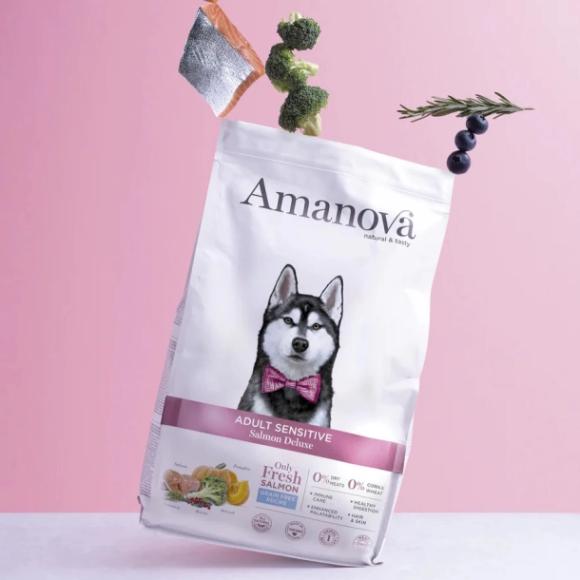 Amanova Laks Sensitive - Kornfrit hundefoder - 10 kg