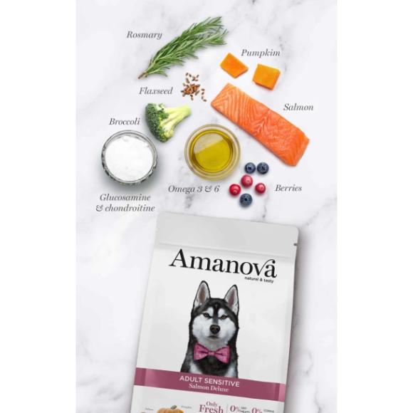 Amanova Laks Sensitive - Kornfrit hundefoder - 10 kg