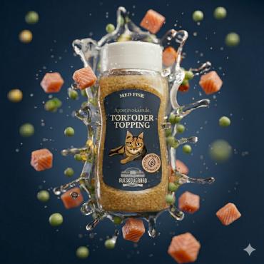 Tørfoder topping med laks til kat