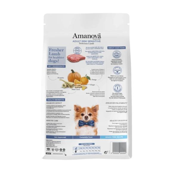 Amanova Lam - Kornfrit foder til voksne små hunde - 7 kg