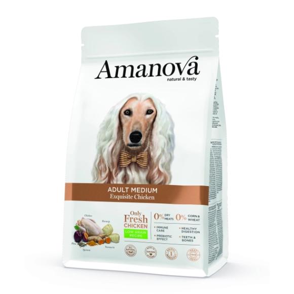 Amanova Kylling - Voksen foder til mellemstore hunde - 12 kg