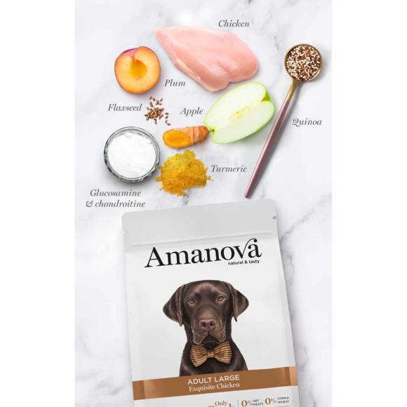 Amanova Kylling - Voksen foder til store hunde - 12 kg