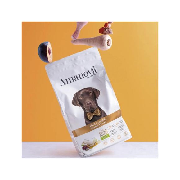Amanova Kylling - Voksen foder til store hunde - 12 kg