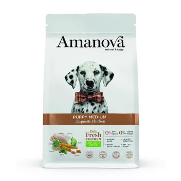 Amanova Kylling - Hvalpefoder til mellemstore hunde - 12 kg
