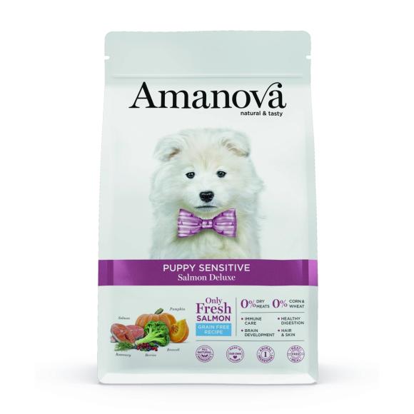 Amanova Laks Sensitive - Kornfrit hvalpefoder - 7 kg