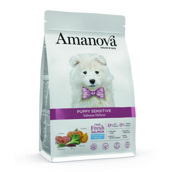 Amanova Laks Sensitive - Kornfrit hvalpefoder - 7 kg