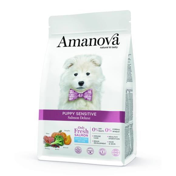 Amanova Laks Sensitive - Kornfrit hvalpefoder - 7 kg