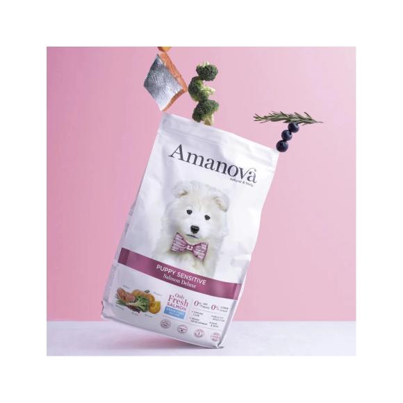 Amanova Laks Sensitive - Kornfrit hvalpefoder - 7 kg