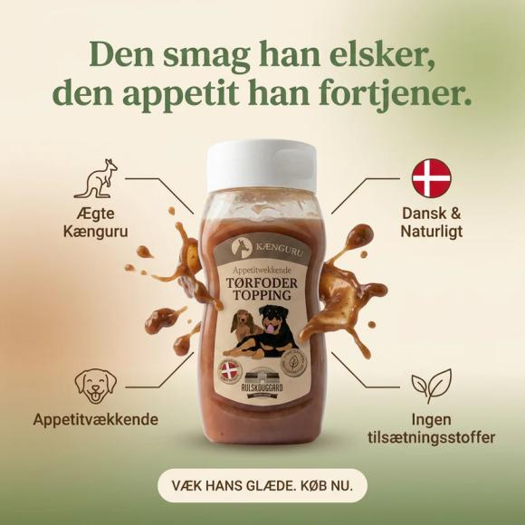 Tørfoder topping med kænguru til hund