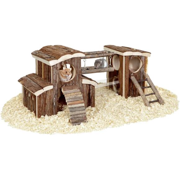 Hamsterlegeplads i træ – 45,5 x 17 x 20 cm