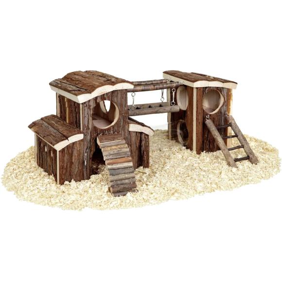 Hamsterlegeplads i træ – 45,5 x 17 x 20 cm