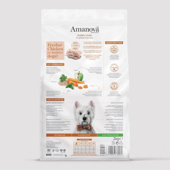 Amanova Udsøgt Kylling - Hvalpefoder til små hunde - 2 kg