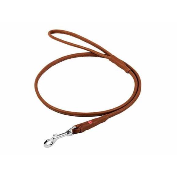 Rundsyet førerline i læder, brun – 122 cm 6/10 mm